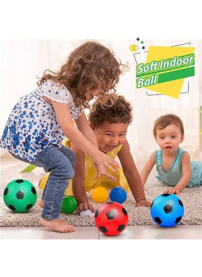 Generic - 6 Inch Mini Soccer Balls for Kids Toddler, 6'' Small Soccer for Mini Goal Hoop, KickBall Soft Footballs Sport Game for Indoor Outdoor Playground Beach, Pool Ball For Inflatables Float(3 PCS with Pum - Image 1