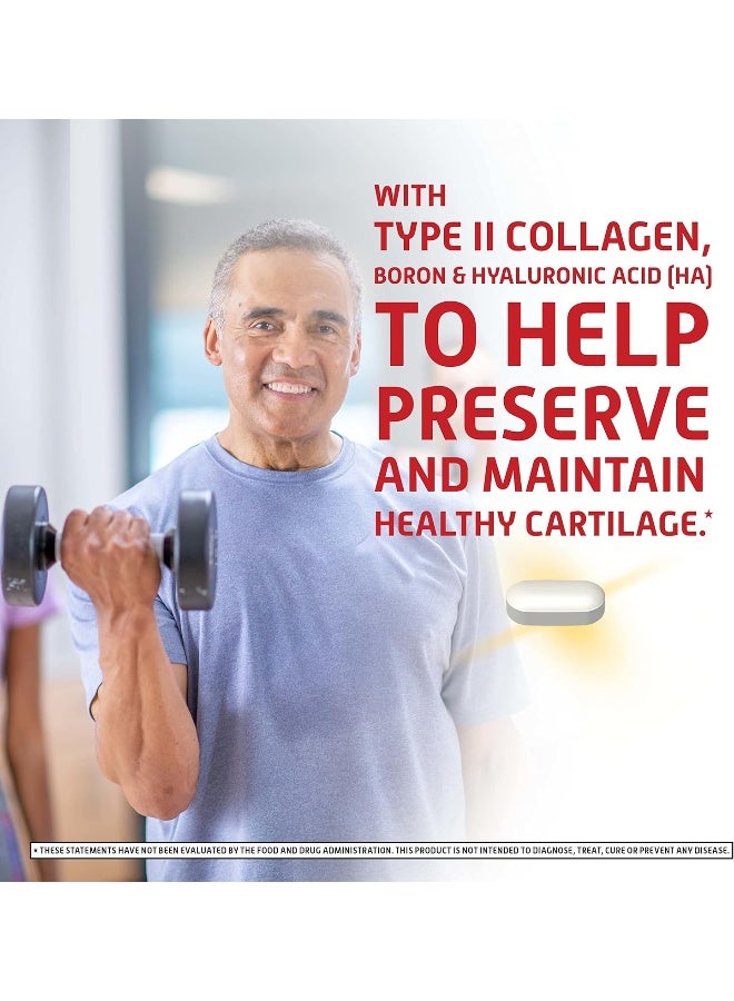 Move Free مكمل دعم المفاصل ثلاثي العمل الفائق - كولاجين نوع II بورون وحمض الهيالورونيك - يدعم راحة المفاصل والغضاريف والعظام في 1 حبة صغيرة يوميًا، 64 قرص (64 حصة) - Image 2