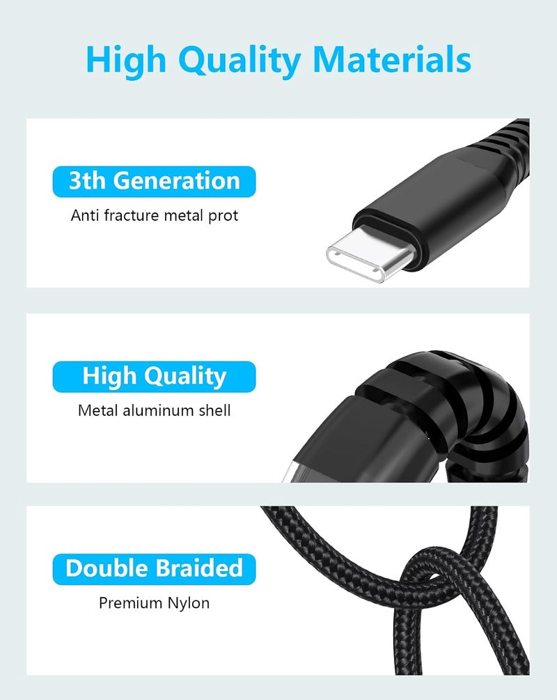 ايسبي كابلز عبوة من 3 قطع كابل شحن iPhone قصير، [معتمد من Apple MFi] 8 بوصة كابل USB A إلى Type-C شحن سريع نقل بيانات عالي السرعة متزامن لـ iPhone 15/15 Pro iPad/Airpods/Galaxy/Power Bank/CarPaly - Image 3