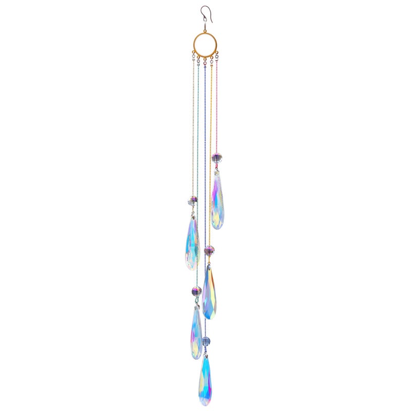 Crystals Teardrop Prisms Suncatcher Hanging Ornament Rainbow Maker for HomeGarden Decoration Colorful Blue