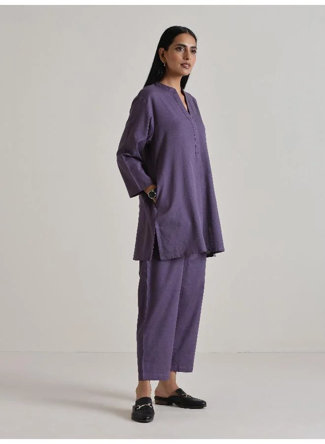 trueBrowns Plum Purple Relax Fit Co-Ord Set
