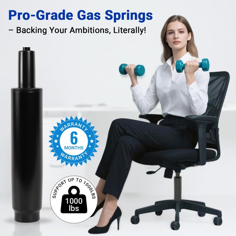 Rythalix 10.1 Inches-14 Inches Office Chair Cylinder Replacement - 3.9'' Stroke, Heavy Duty 1000lbs Class 4 Hydraulic Lift, Universal Pneumatic Piston Fit for Sinking Desk/Gaming Chairs - Image 3