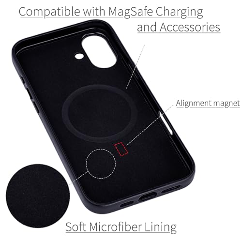 Dockem Genuine Leather Case for iPhone 16 Plus, Compatible with MagSafe (MSGL, Black) - Image 5