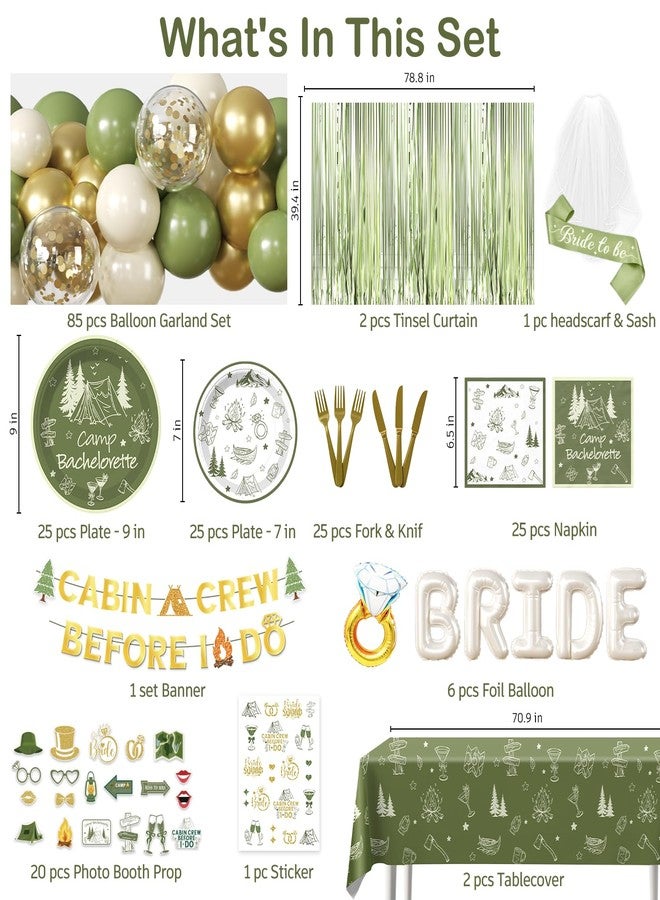 cocomigo 244 PCS Camp Bachelorette Decorations, Hassle-Free One-Stop Set for 25 Guests, With Balloon, Banner, Photo Props, Tattoos, Plates and Napkins, Easy Setup for Camp Bachelorette Party - Image 2