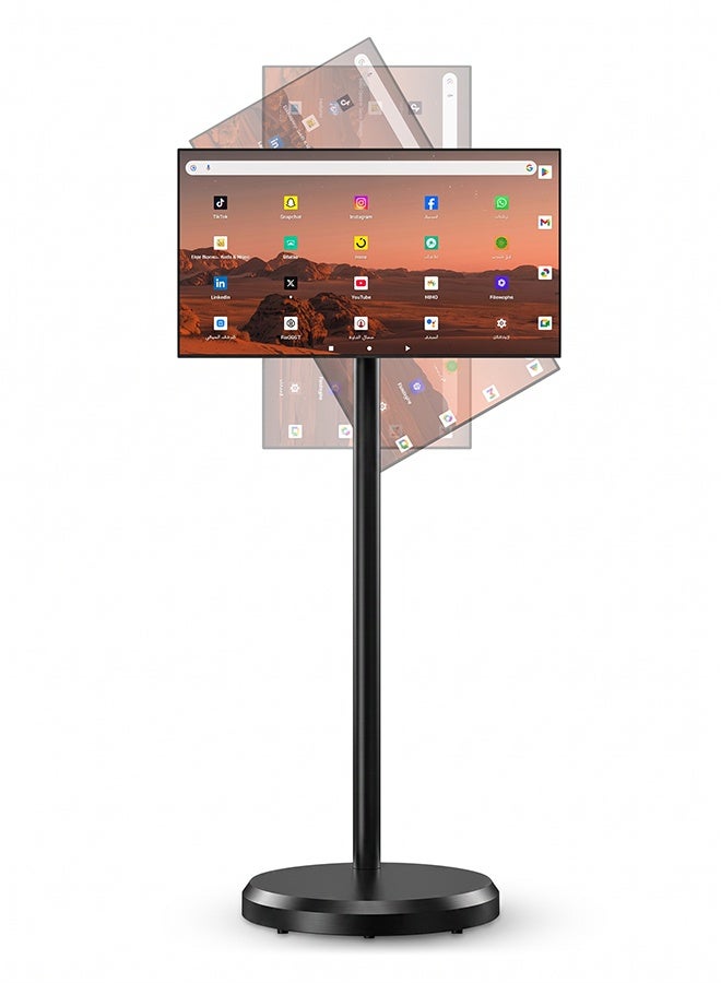 VLH S01B 21.5 Inch Smart Portable TV, 1080P Touch Screen Tablet Monitor on Rolling Wheels, EDLA-Certified, 4GB RAM 64GB Storage, 4-6H Battery, Rotatable Screen with Stand, Wireless Casting - Image 1