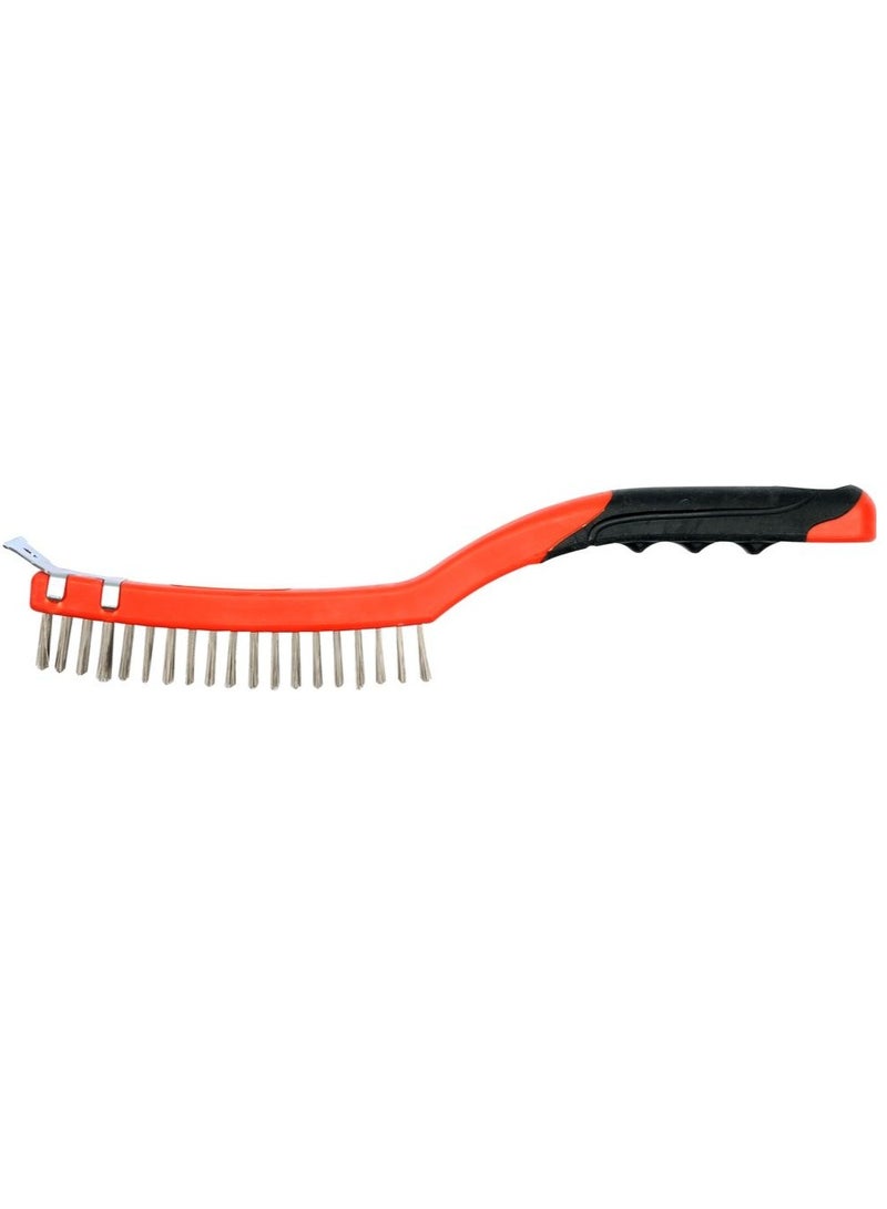 YATO Wire Brush SS With Plastic Handle 3X19 Rows With Scraper