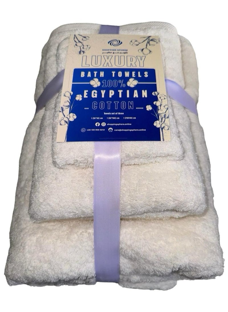 Jacquarddina Set of Bath Towels Off White (3 Luxuary Towels: 30X30cm & 50X100cm & 70X140cm) 100% Egyptian Cotton - pzsku/Z479AD7BE2093B237ABA5Z/45/_/1719151908/a7658e15-586d-48ef-ac4f-8635e0e2fd78