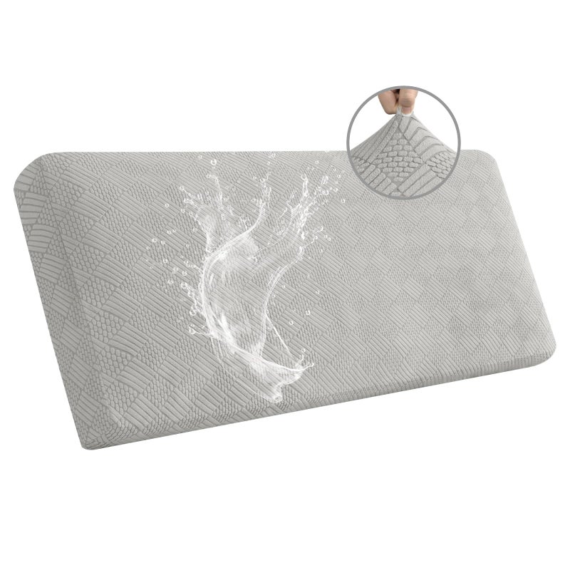Easy-Going Waterproof Couch Cushion Covers for Couches and Sofas, Stretch Jacquard Sofa Seat Cover Replacement for Dogs, Pets & Kids, Durable Furniture Protector for Sofa Cushions, Light Gray - Image 1