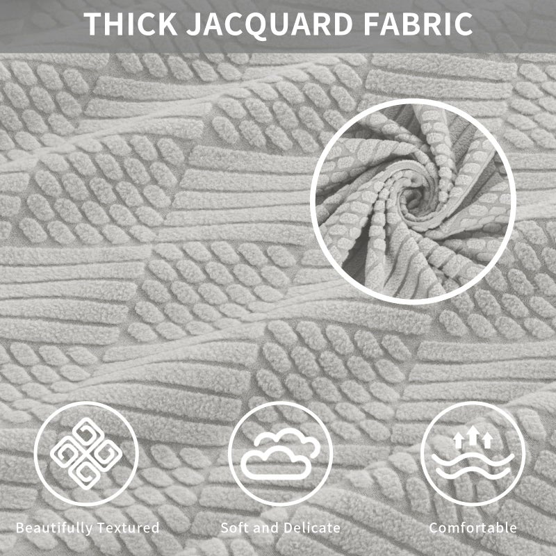 Easy-Going Waterproof Couch Cushion Covers for Couches and Sofas, Stretch Jacquard Sofa Seat Cover Replacement for Dogs, Pets & Kids, Durable Furniture Protector for Sofa Cushions, Light Gray - Image 2