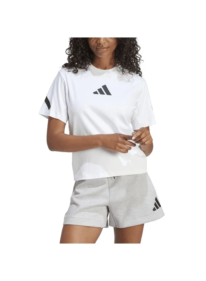 Adidas W Z.N.E. Tee White Training T-Shirts For Women XS
