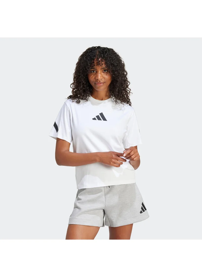 Adidas W Z.N.E. Tee White Training T-Shirts For Women XS