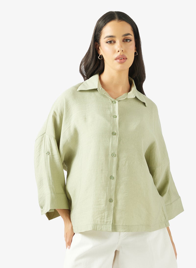 Ginger Button Down Oversize Shirt - Image 4