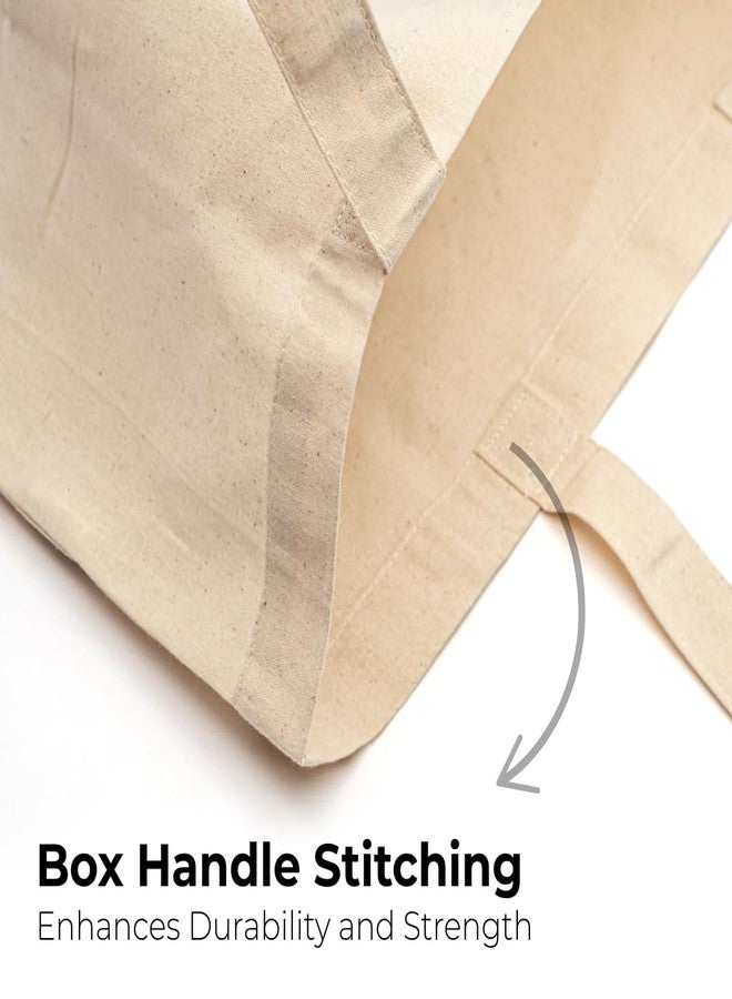 Salt Earth Pack of 5 | 6 | 12 | 24 | 48 - 100% Cotton Reusable Tote Bags - Bulk Grocery, Shopping, DIY, Beach & Gift Use (Natural) - Image 3