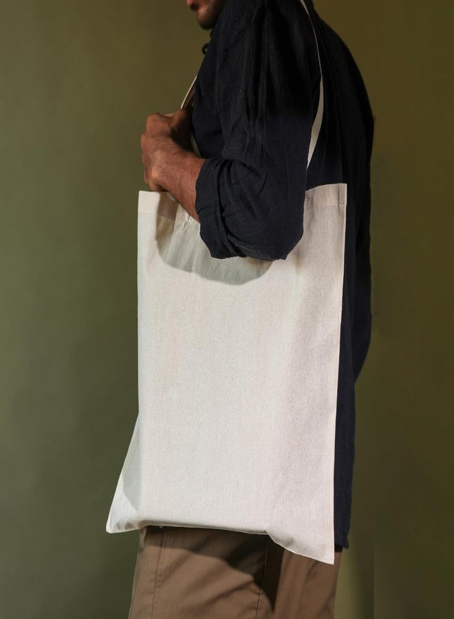 Salt Earth Pack of 5 | 6 | 12 | 24 | 48 - 100% Cotton Reusable Tote Bags - Bulk Grocery, Shopping, DIY, Beach & Gift Use (Natural) - Image 2