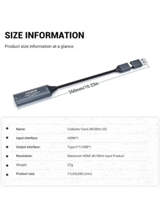 4K HDMI to USB-C Video Capture Card – 1080P HD Recording Adapter with Type-C Converter for Game Streaming, Video Capture, and Live Broadcast - Image 4