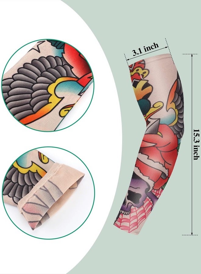 Geyoga 18 Pcs Tattoo Sleeves for Men Arm Sleeves Temporary Tattoo Sleeves Set Arts Fake Tattoo for Women to Cover Arms (Stylish Pattern,Medium) - Image 3