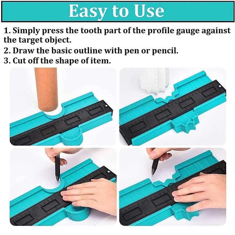 YARAENTERPRISE Master Outline Gauge Contour Gauge, Contour Gauge Duplicator, Profile Tool, Super Measuring Plastic Ruler for Corners, Woodworking Templates, Tiles and Laminate - Image 2
