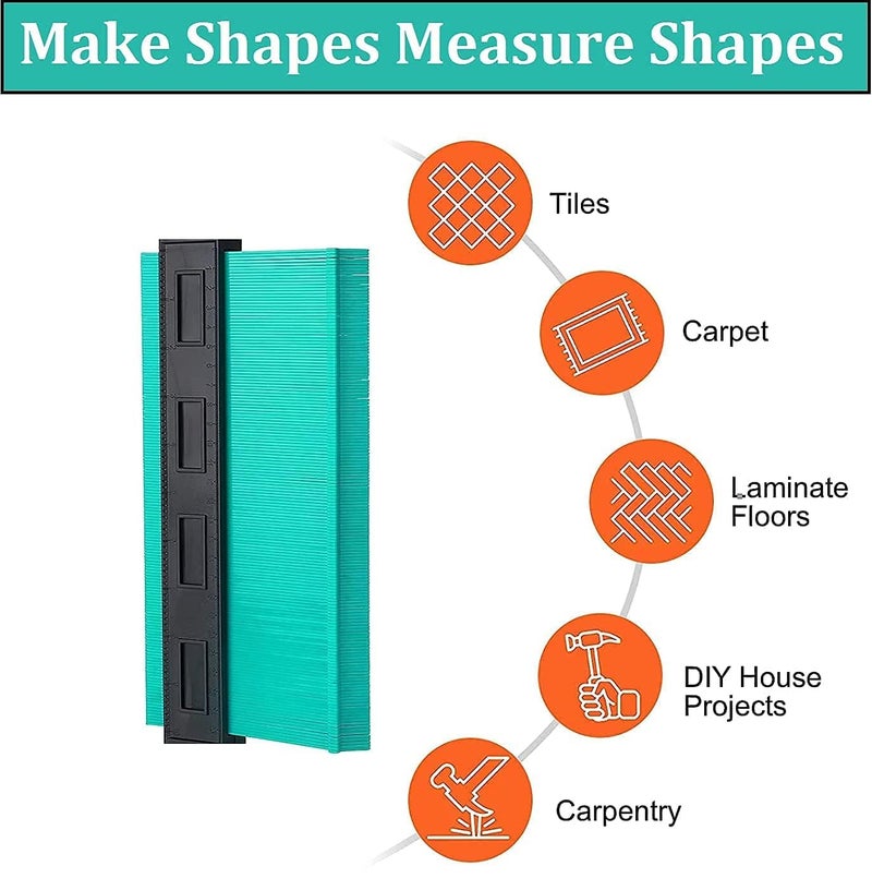 YARAENTERPRISE Master Outline Gauge Contour Gauge, Contour Gauge Duplicator, Profile Tool, Super Measuring Plastic Ruler for Corners, Woodworking Templates, Tiles and Laminate - Image 3