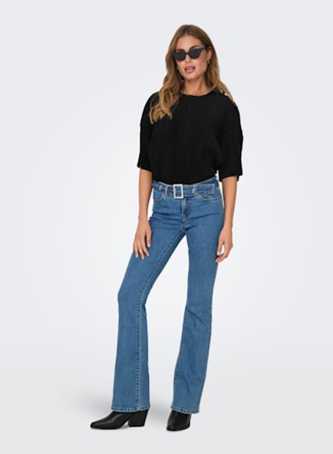 ONLY Womens Ravenna Shortsleeve Plisse Top Juniors - Image 1