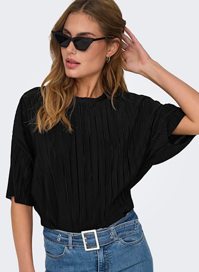 ONLY Womens Ravenna Shortsleeve Plisse Top Juniors - Image 3