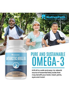 NativePath Antarctic Krill Oil Wildcaught Krill Omega3 Fatty Acids With Epa And Dha 30Day Supply Supports Your Joint Heart Brain And Immunity Pure Formula No Fishy Taste  - Image 4