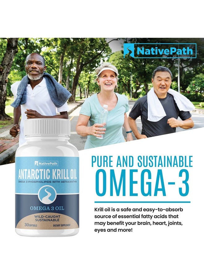 NativePath Antarctic Krill Oil Wildcaught Krill Omega3 Fatty Acids With Epa And Dha 30Day Supply Supports Your Joint Heart Brain And Immunity Pure Formula No Fishy Taste  - Image 4