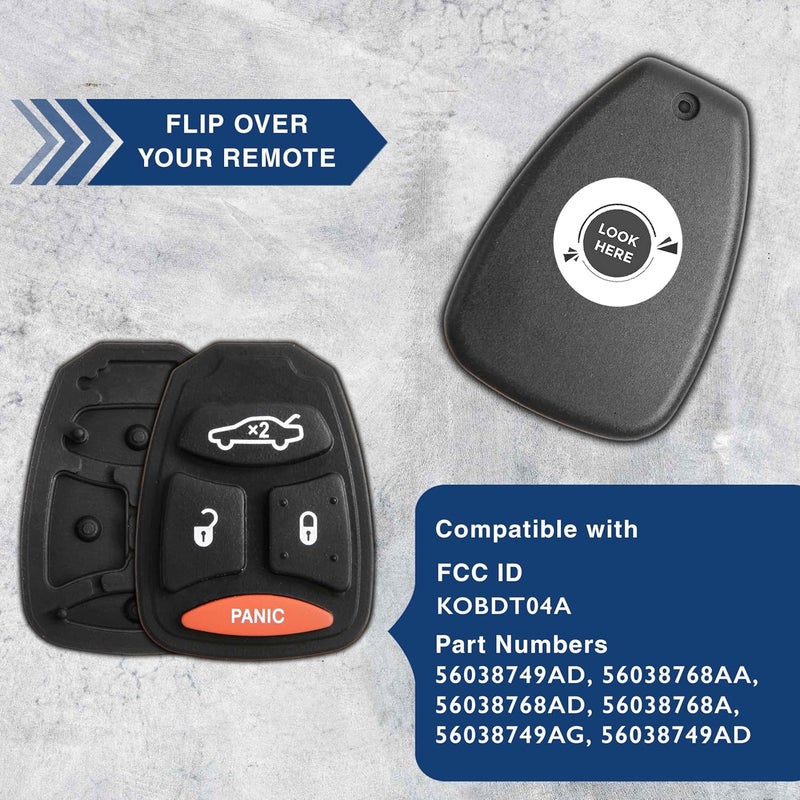 KeylessOption Replacement Keyless Entry Remote Ignition Key Rubber Button Pad Repair Fix - Image 4