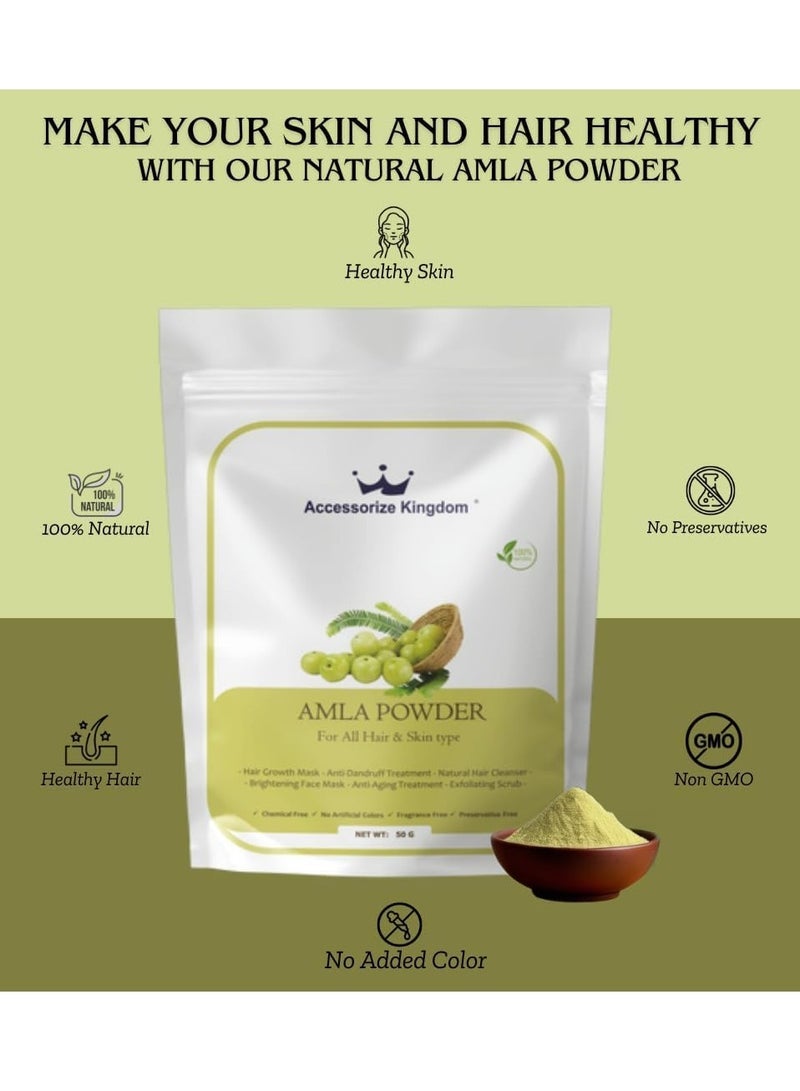 مملكة الإكسسوارات مسحوق أمل (50 جم) - طبيعي 100٪ | مناسب للشعر والبشرة | يعزز نمو الشعر ويحارب قشرة الرأس وينظف فروة الرأس | يعزز إشراق البشرة ويقلل من التجاعيد ويجدد البشرة بلطف - Image 2