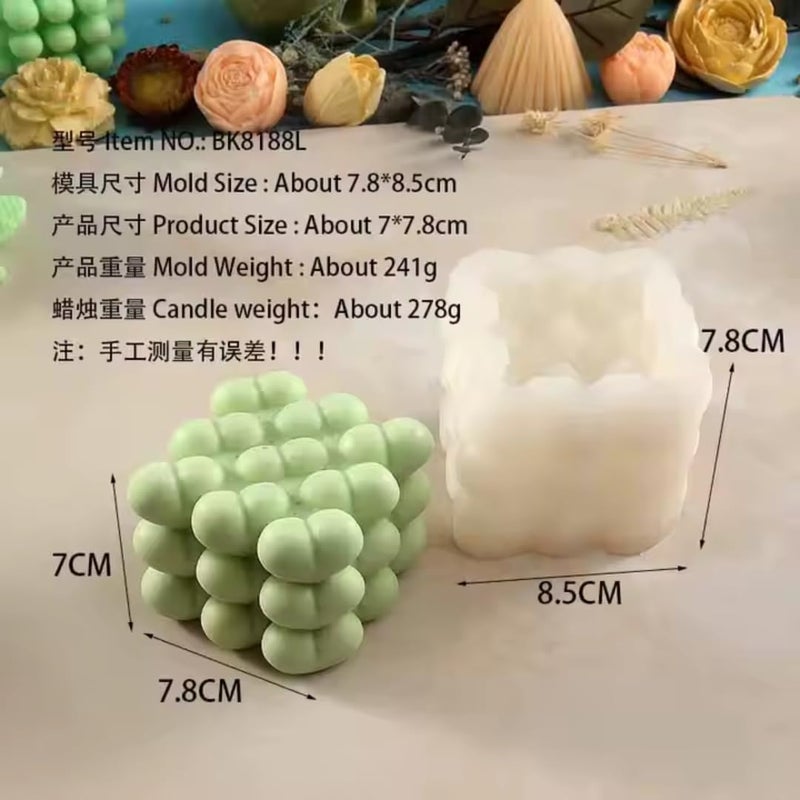 Skytail Silicone Heart Bubble Candle Mold Valentines Day Mold Making Scented Candles Wax Melts Aromatherapy Handmade Valentines Day Couple Gifts Love Candle Molds Home Decor DIY Resin Craft Mold - Image 2