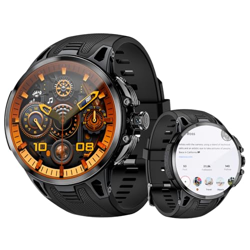 LOKMAT 4G Android Smart Watch 175 AMOLED Screen 3GB32GB Sports Fitness Activity Tracker Smartwatch for Men Women with SIM Card Slot Rotating Camera GPS NFC WiFi Black - Image 1
