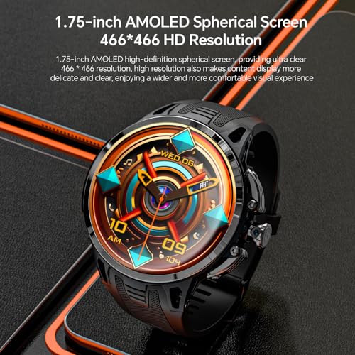 LOKMAT 4G Android Smart Watch 175 AMOLED Screen 3GB32GB Sports Fitness Activity Tracker Smartwatch for Men Women with SIM Card Slot Rotating Camera GPS NFC WiFi Black - Image 3