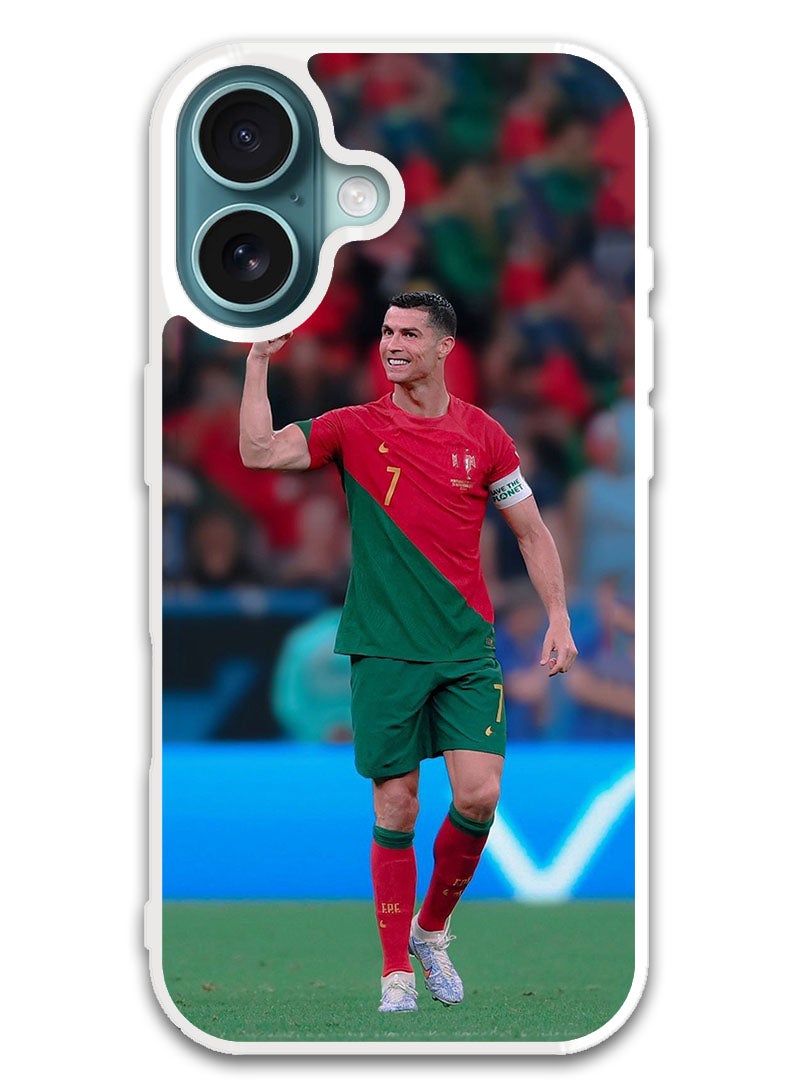 Theodor Protective Case Cover For APPLE IPHONE 16 Plus Ronaldo (7) (White Bumper) - Image 1
