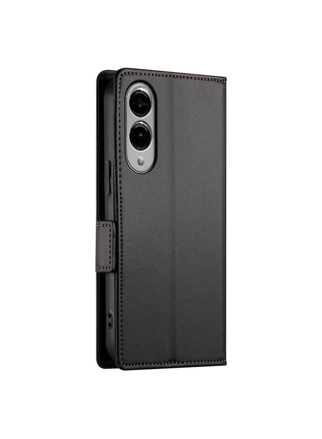 S-TOP Case For Samsung Galaxy S25 Edge 5G Side Buckle Magnetic Frosted Leather Phone Case - Image 3
