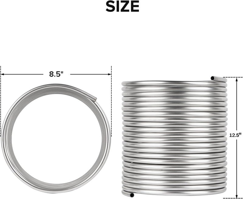 GEPPHILL 1/2" x 50Ft 304 Stainless Steel Tubing Coil, Immerson Tubing Coil, Water Chiller Tube, Ice Bath Beer Brewing Tubing Coil, Welded Stainless Steel Tubing for DIY Projects - Image 2