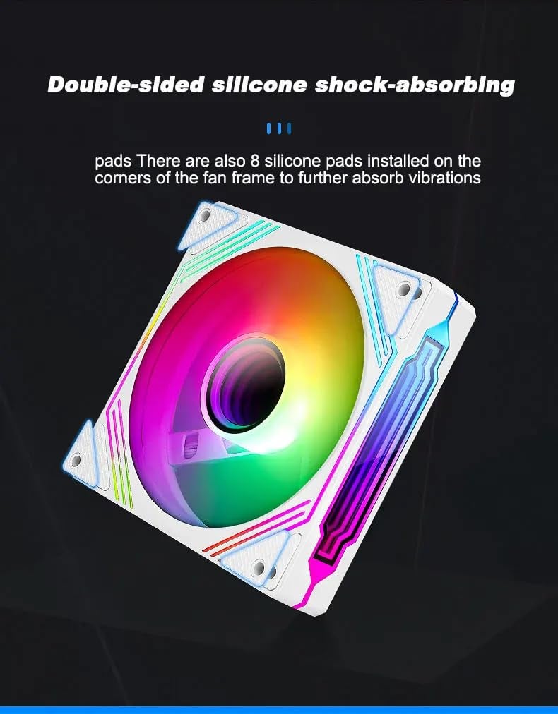 UPSIREN 140mm CASE Cooling Fan, Computer Case Fan, 4pin PWM PC Fan, 25mm Thick, 1200/2500RPM Speed, 40/65CFM, Silent CPU Cooling Fan (1, Black, 14CM) - Image 3