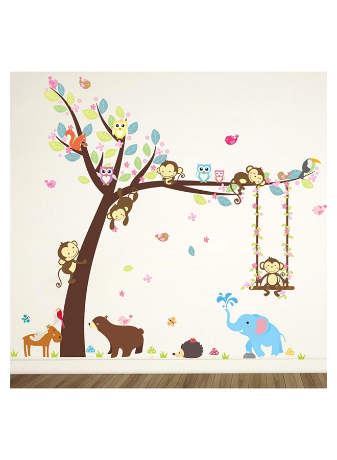 Cartoon Cute Animals Kids Room Wall Sticker Multicolour 116 x 104cm