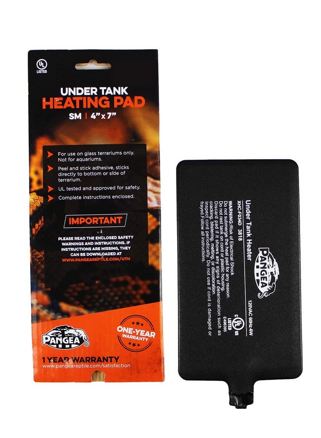 Pangea Pangea Reptile Heat Mat (Small, 4x7, 1-5 gal), Black (UTH4x7)  - Image 1