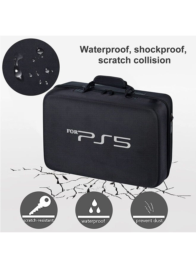 haleemy Travel Case Bag for PS5 Shockproof Hard Shell Luxury Waterproof shoulder bag for Playstation 5 Console Digital EVA Storage Organizer for Controllers Cables and Other Accessories Black - Image 3