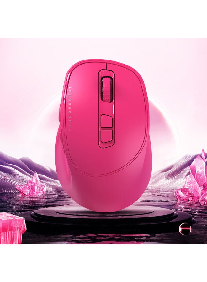 Thunderobot Ml103 Wireless Dual-mode Mouse In Rose Red, Bluetooth 2.4g Mouse, Office Lightweight Silent Mouse For Laptop, Long Battery Life, Rechargeable - Image 4