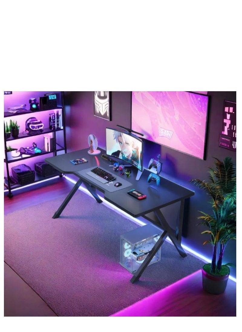 Desktop Computer Desk, Ergonomic Lage Gaming Table, K-Shaped Computer Desk, Home Office Workstation, Space-saving, Easy to Assemble,Chairs Not Included (Black, 120 * 60CM) - pzsku/Z479B7C8F5D252653AFA2Z/45/_/1725265363/9e0eb873-c4a3-44bf-beb0-fef886233388