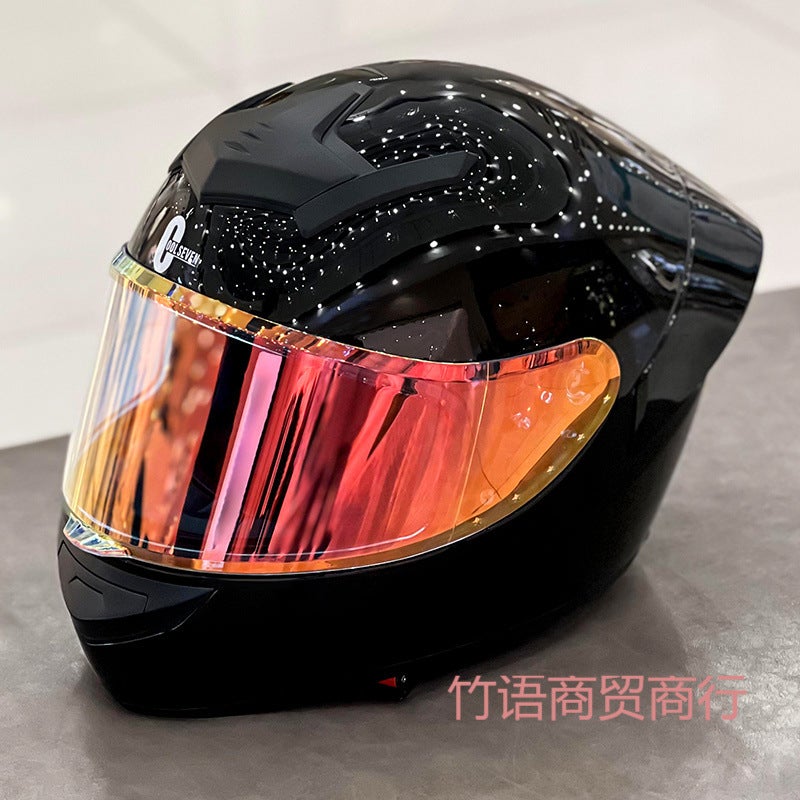 Motorcycle Helmets For Men And Women, Motorcycle Electric Motorcycle Personalized Helmets, Universal Tail Full-Face Helmets, Cool Certification - Image 3