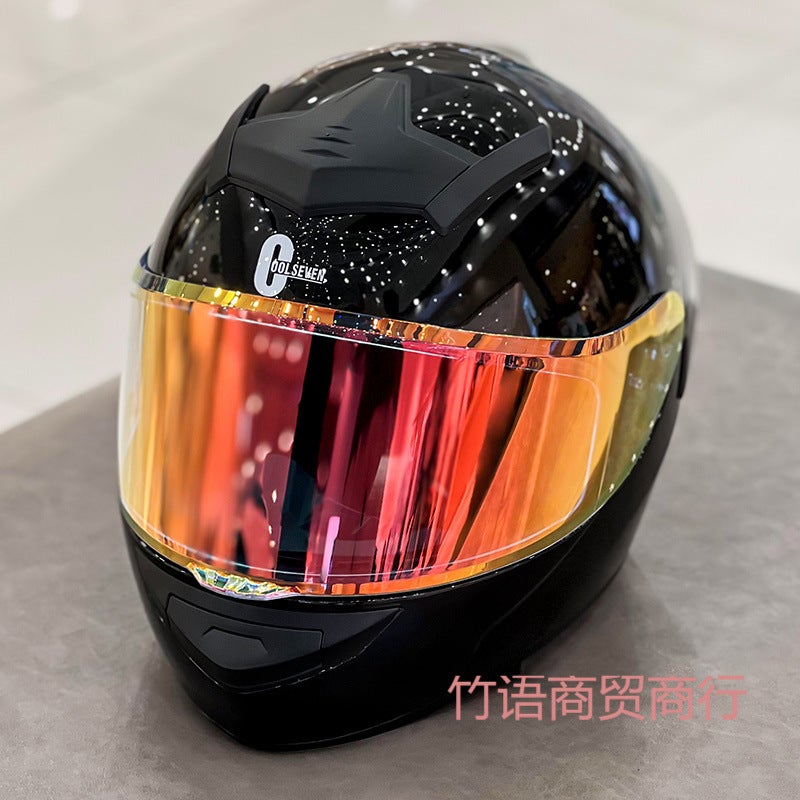 Motorcycle Helmets For Men And Women, Motorcycle Electric Motorcycle Personalized Helmets, Universal Tail Full-Face Helmets, Cool Certification - Image 4
