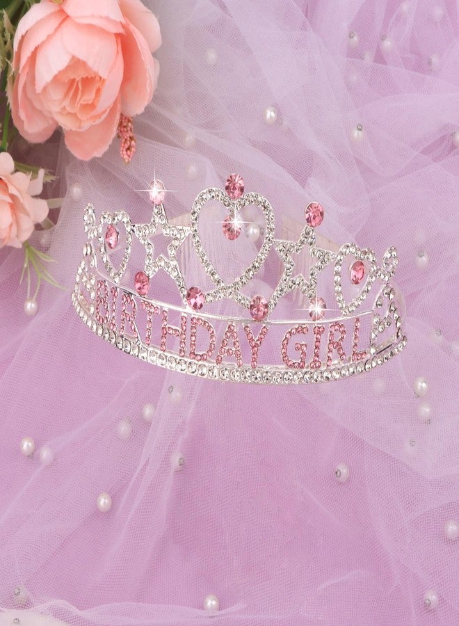 CIEHER Birthday Girl Crown and Sash Set for Birthday Decorations Gifts for Women Girls - Pink 1 - Image 4