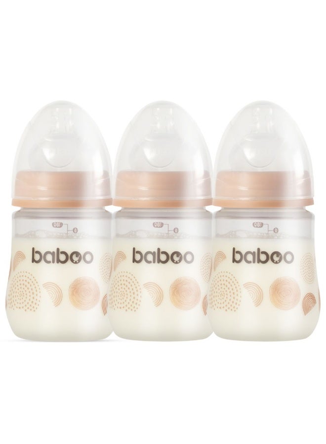 Baboo - Anti Colic Wide Neck Bottle - Au Naturale - Pack of 3 - 180ml - Image 5