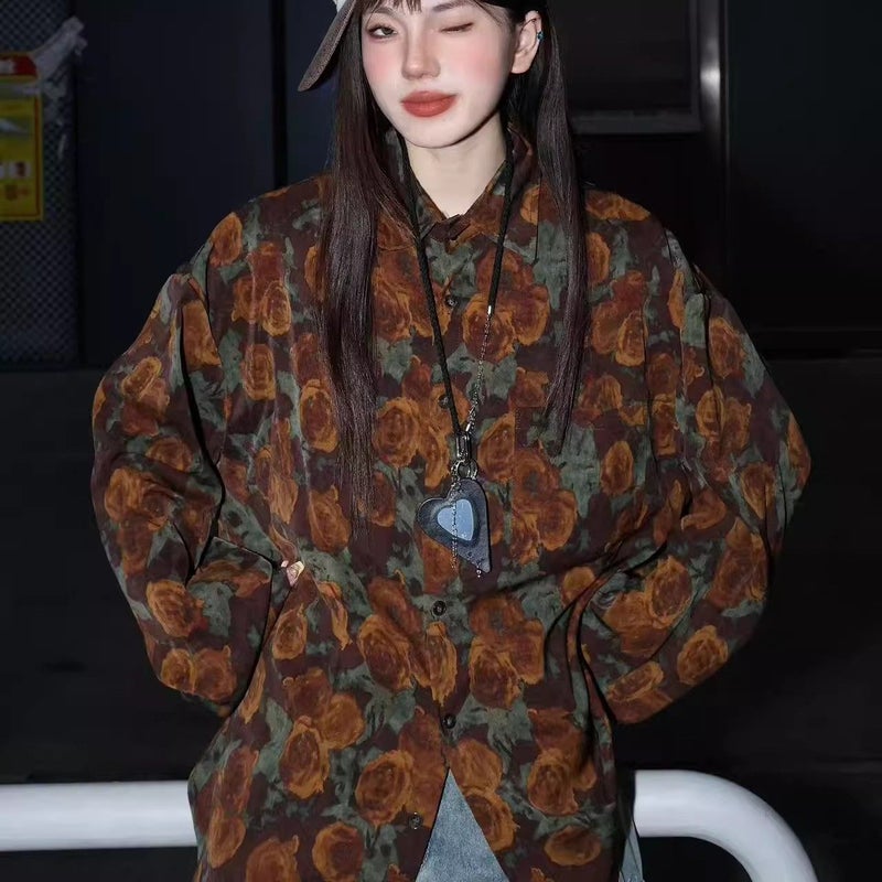 Annual meeting performance retro Hong Kong style floral shirt women's 80s nostalgic clothing sisters birthday party uniform clothing - Image 3