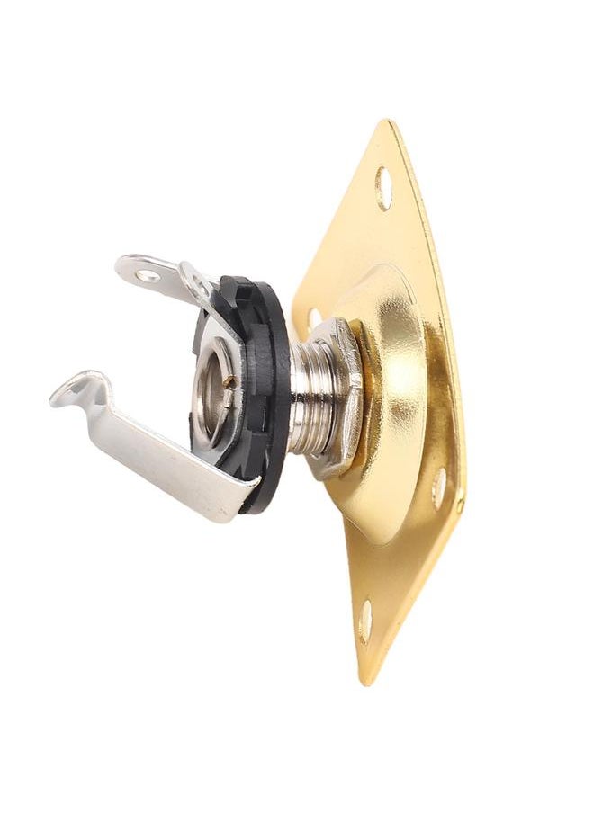 Guitar Output Jack Plate Square Shape Metal Compact Guitar Jack Socket Plate for Telecaster Gold