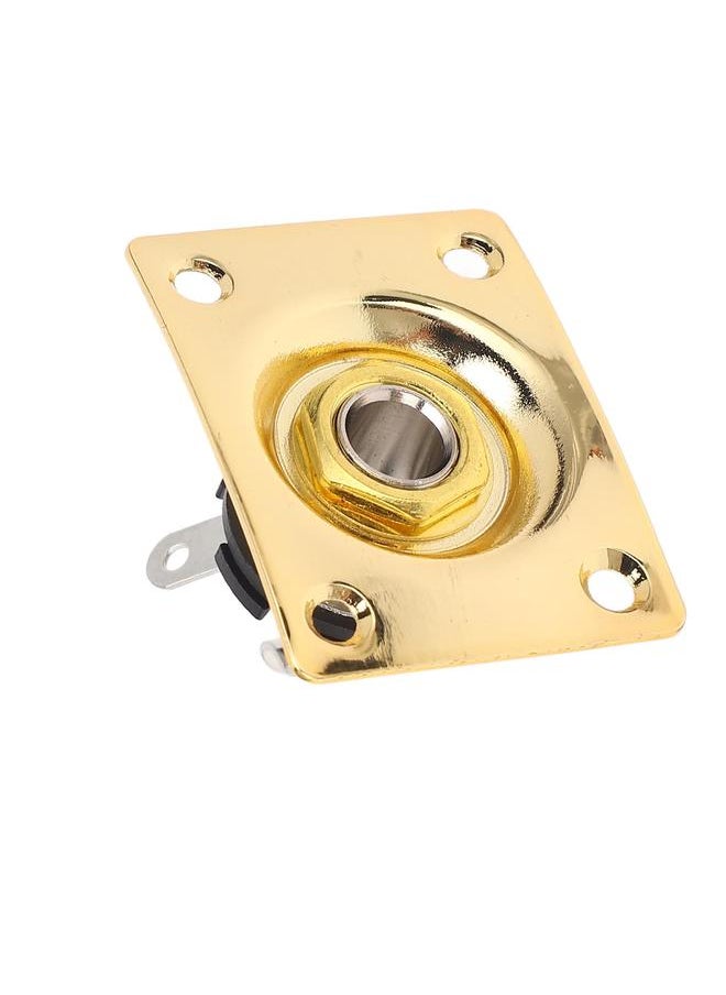 Guitar Output Jack Plate Square Shape Metal Compact Guitar Jack Socket Plate for Telecaster Gold