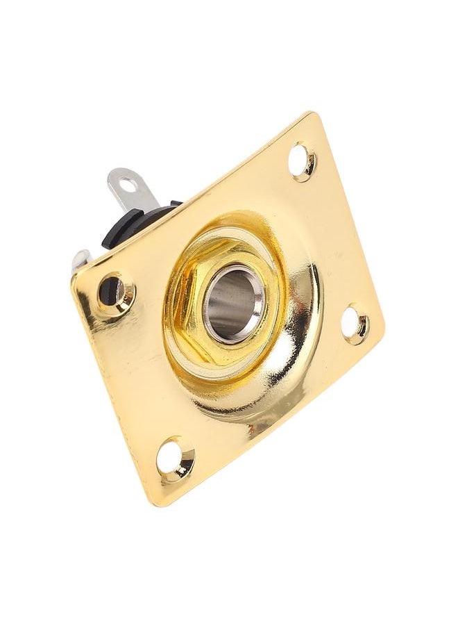 Guitar Output Jack Plate Square Shape Metal Compact Guitar Jack Socket Plate for Telecaster Gold