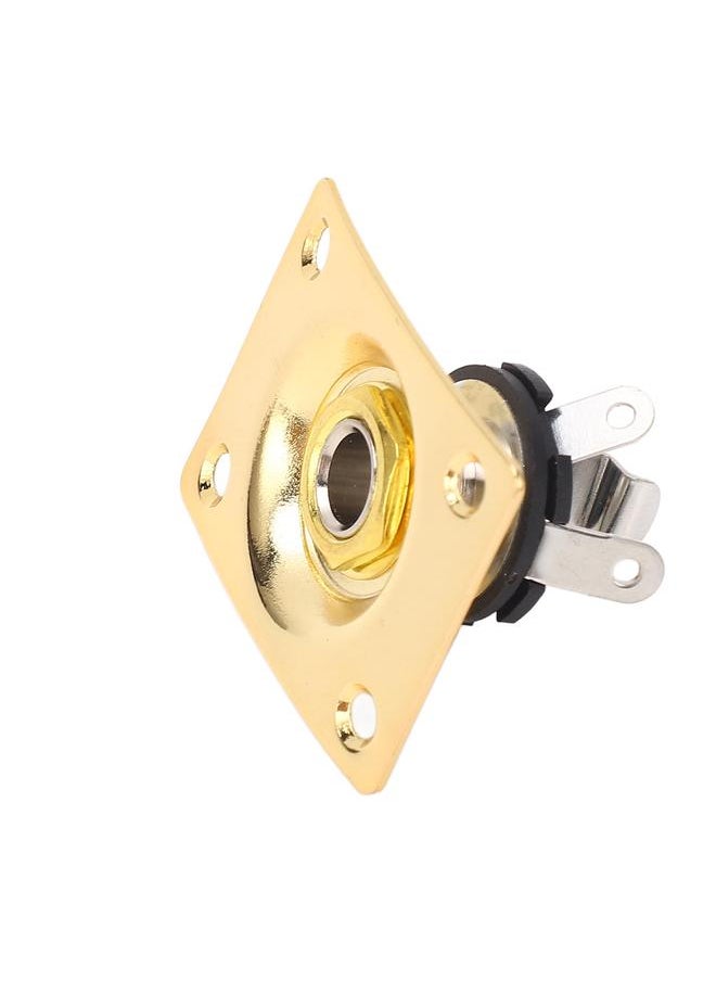 Guitar Output Jack Plate Square Shape Metal Compact Guitar Jack Socket Plate for Telecaster Gold