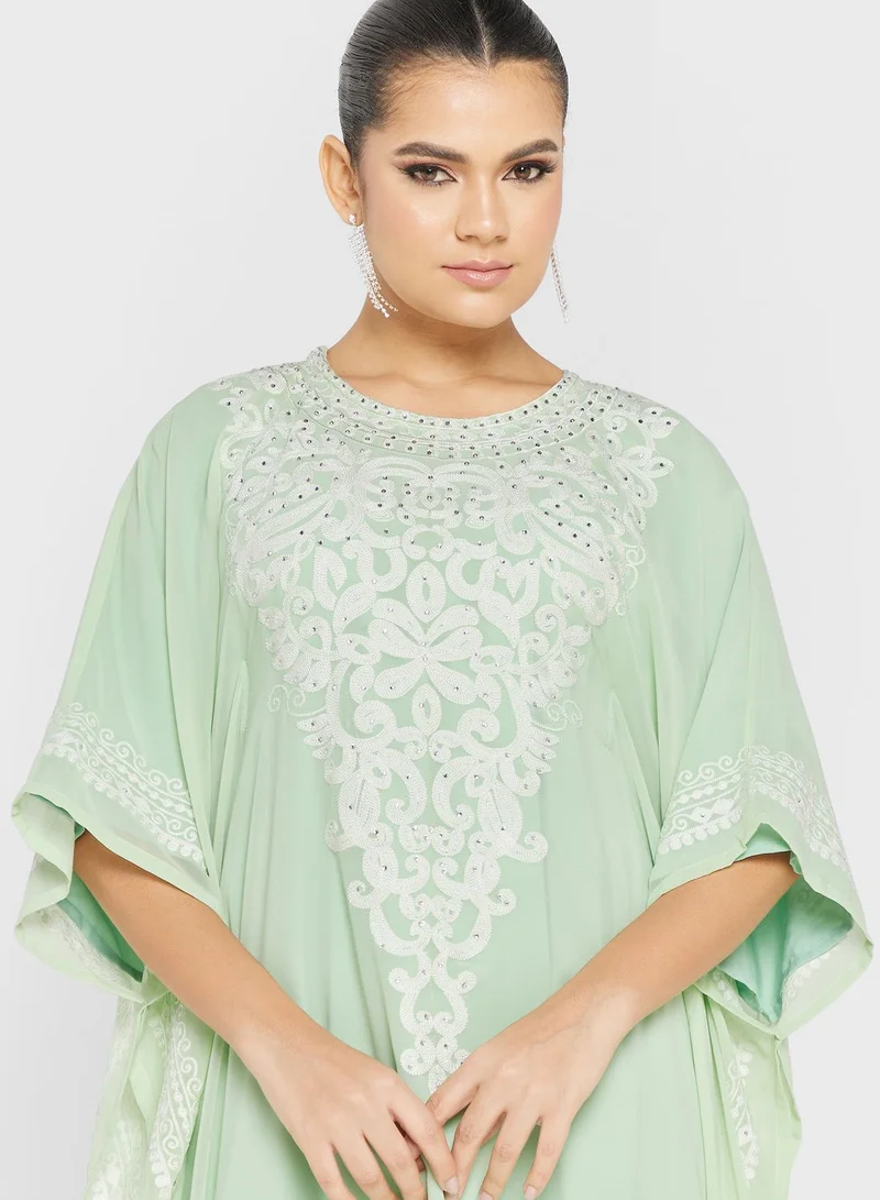 hayas closet Batwing Sleeve Embroidered Abaya